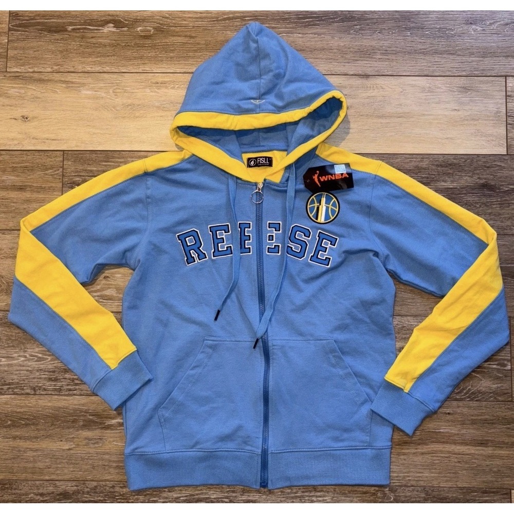 NWT Women's Chicago Sky Angel Reese '5' FISLL Full Zip Hoodie Size Small Blue